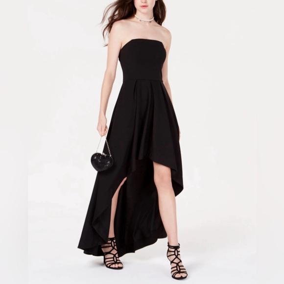 NWOT Speechless Junior Women's Black Strapless Stretch High-Low Dress size 0 - Picture 1 of 9